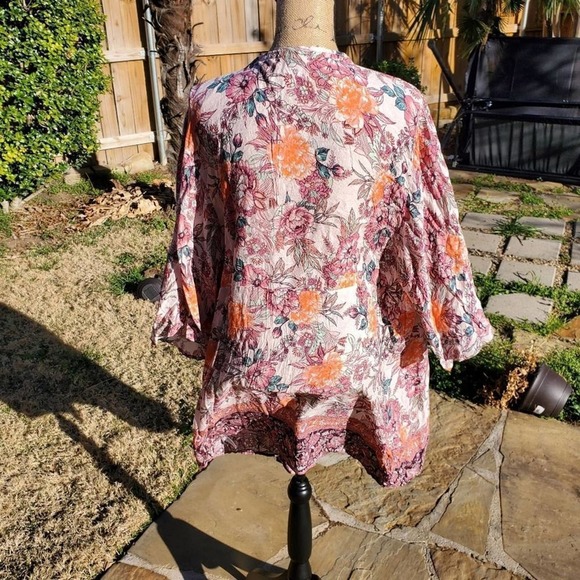 KNOX Rose floral kimono‎ wrap tunic plus size XXL - Picture 5 of 9
